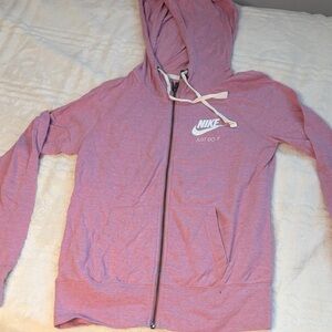 Nike Women's Light Pink Zip-Up Hoodie